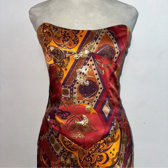 Y2K Nicole Miller Collection Silk Blend Strapless Dress - Picture 2 of 11